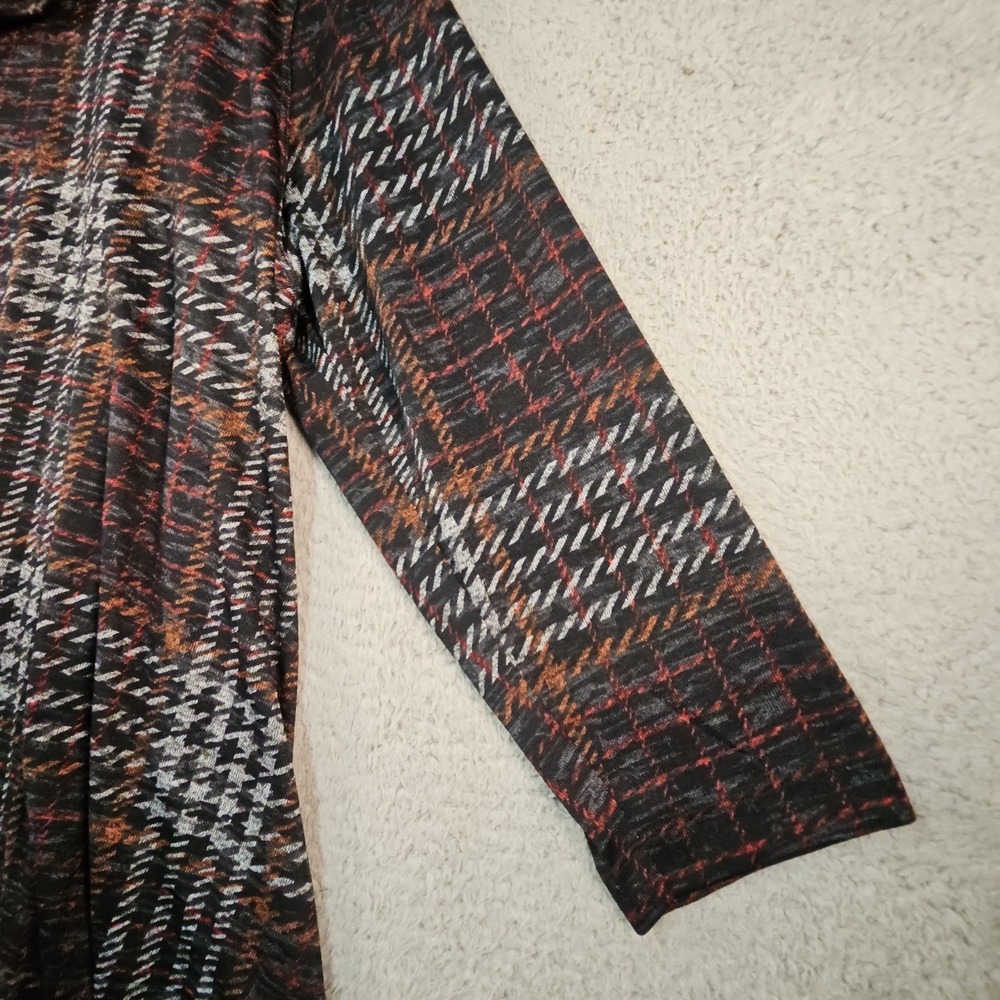 John Mark Tunic Sweater Womens 2X Plaid Cowl Neck Pockets Button Back - Picture 6 of 15